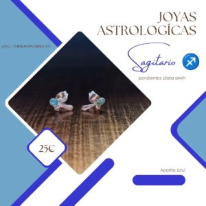 pendientes plata ankh con apatita sol en sagitario 2023